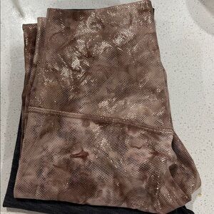 lululemon athletica Brown Metallic Printed Leggings